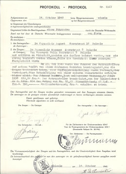 Protokoll Ortskommandantur - Gemeente Belsele - 1940