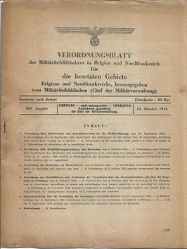 Verordnungsbaltt des Militärbefehlsbabers in Belgien und Nordfrankreich - 1943