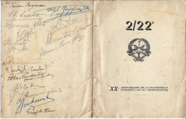 Menukaart - Korpsfeestmaal 2e & 22e Linieregten '14-'18 - 1949