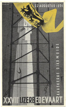 Postkaart '27e Ijzerbedevaart' - 1954