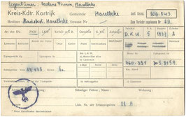 Fichekaart voertuig - Kreis-Kdtr. Kortrijk