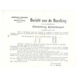 Bericht aan de Bevoling - Uitreiking Kolenkaart - Gemeente Temsche