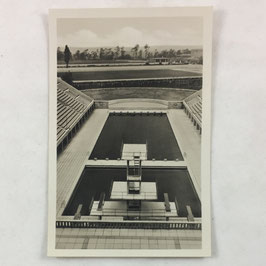 German postcard 'Reichssportfeld - Blick von der Deutschen Kampfbahn auf das Schwimmstadion'