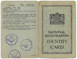 Civiel document - Britse 'National Registration - Identity Card' - 1943