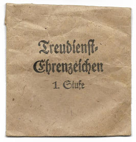 Papieren zakje 'Treuedienst-Ehrenzeichen 1. Stufe'