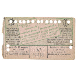 Brusselsche Tramwegen - rittenkaart - 1945