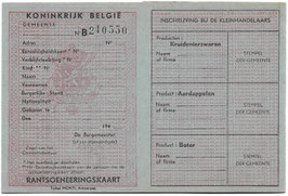 Koninkrijk België - Rantsoeneeringskaart - 1944/45