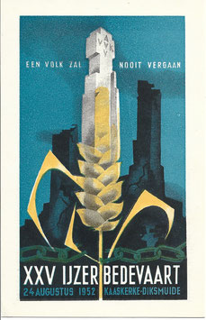 Postkaart '25e Ijzerbedevaart' - 1952