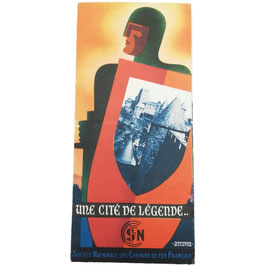 Reclamefolder Franse spoorwegen - Carcassonne - 1938