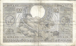 België - 100 Francs / 20 Belgas - 1939