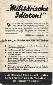 Geallieerd pamflet 'Militärische Idioten!' - 1943