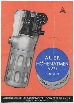 Wehrmacht - Luftwaffe - Handleiding 'Auer Höhenatmer'