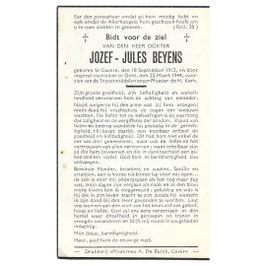 Doodsprentje van 'Jozef-Jules Beyens'