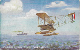 Pusher Biplane with twin floats