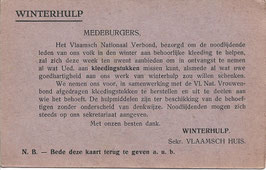 Winterhulp - VNV - oproepingskaart