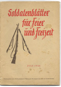 Soldatenblätter für Feier und Freizeit - Juli 1940