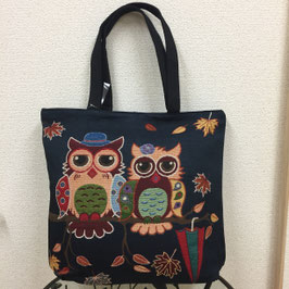 ゴブラン織りトートバッグ（フクロウ）