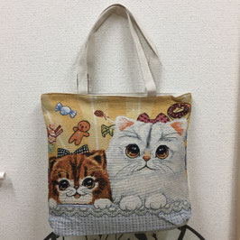 ゴブラン織りトートバッグ（ネコ）