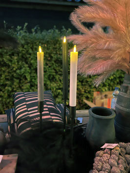 Set van 2 Grijze diner led-kaarsen met afstandsbediening