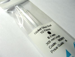 Nickel Silver Rod 0.1mm, 10pcs, 305mm in length