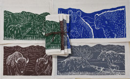 mixed forest animal napkins, set of 4