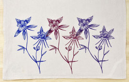 Columbine flowers cool kitchen towel