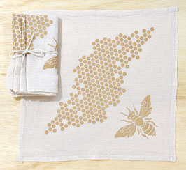All Gold Bee napkins, set of 4