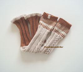 Fräulein Wunderbars Lieblings-Armstulpen, dreifarbig, ungedehnt min. 41 cm Länge