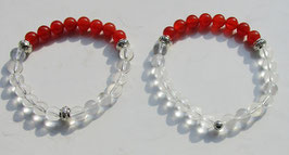 Armband aus Bergkristall mit Karneol