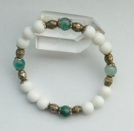Armband aus weißer und grüner Jade