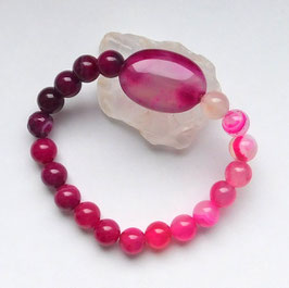 Armband Achat pink-weiß