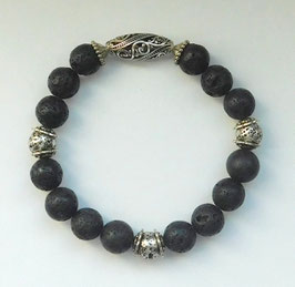 Armband mit Ornamentperle aus Lava