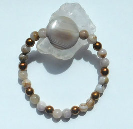 Armband Bandachat mit Kupferperlen