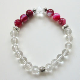 Armband aus Bergkristall und rotem Achat