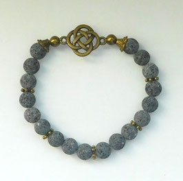 Armband aus Naturlava mit Bronze-Ornament