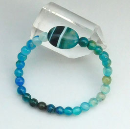 Armband grünblauer Achat mit 2 cm Top