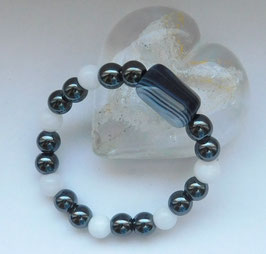 Armband aus Magnetit, Jade und Achat-Top
