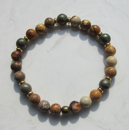 Armband aus Jaspis mit Pyritperlen