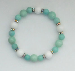 Armband aus Amazonit und weißer Jade