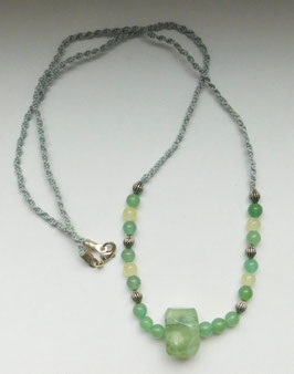 Kette mit einem Rutilquarz und Aventurin