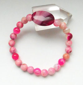 Armband aus Hemimorphyt und Bandachat in pink