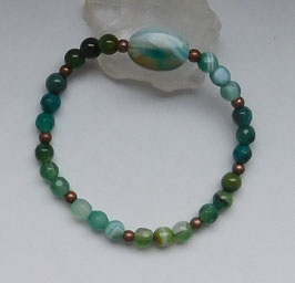 Armband Bandachat und Moosachat