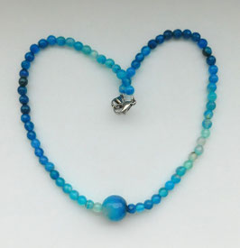 Achatkette mit facettiertem Perlen-Top