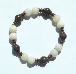 Armband weiße Jade und Dumortirit