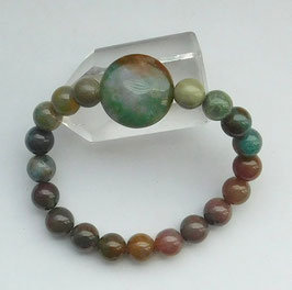 Armband indischer Achat, rundes Top