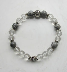 Armband aus Bergkristall mit Jaspis