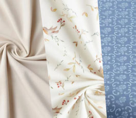 beige/Vögel im Geäst/rauchblau