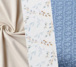 beige/bunte Zweige/rauchblau