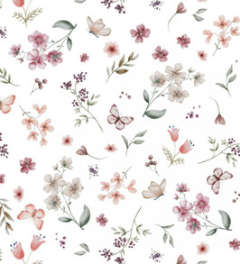 Baumwoll-Jersey "Blumen-Butterfly"