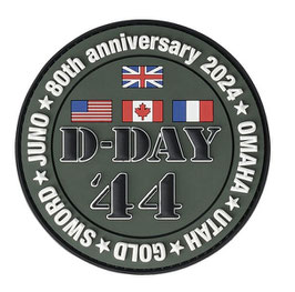 Patch 3D PVC D-Day 80 1944 - 2024 met de namen van de 5 stranden